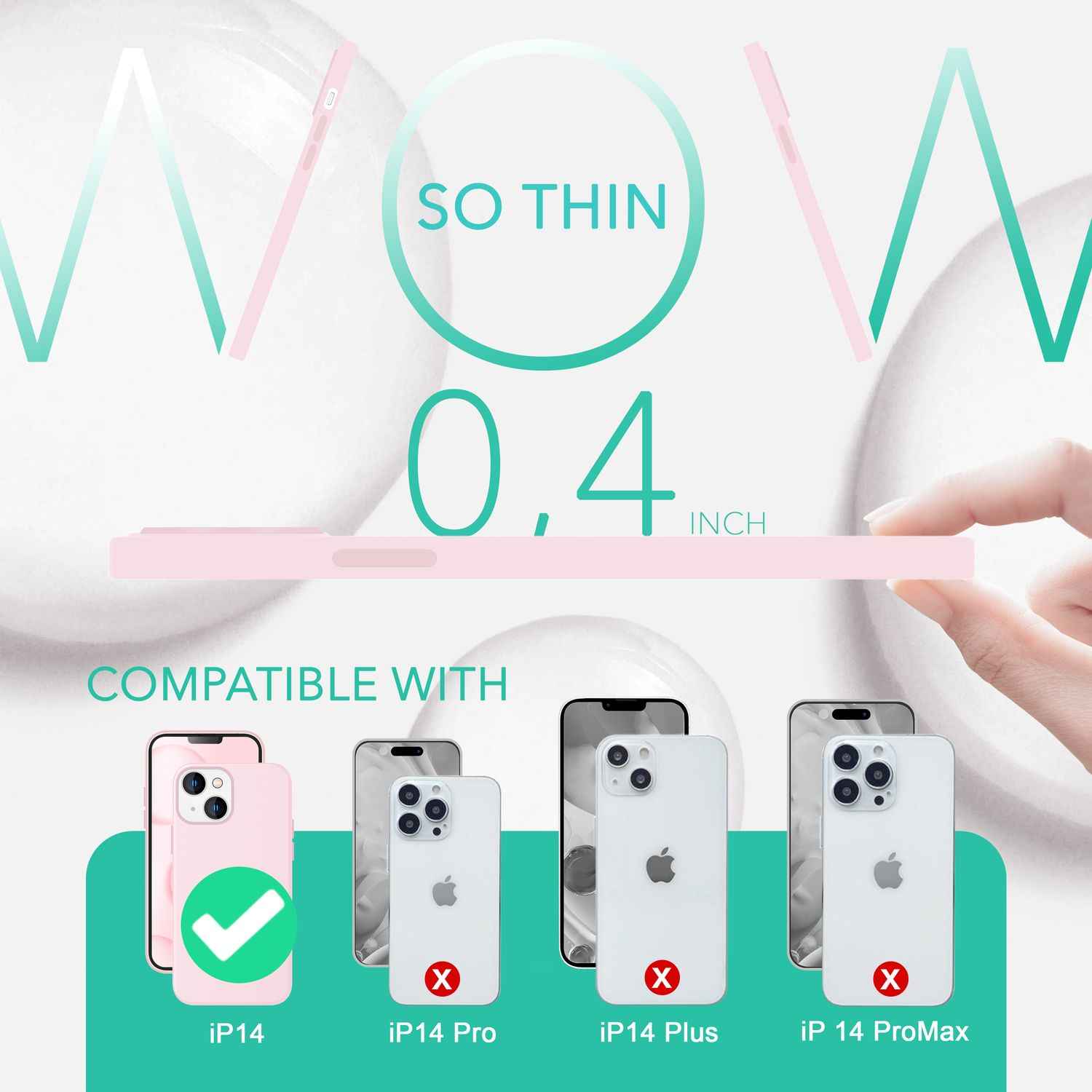 MagSafe Hülle mit 2x Schutz Glas für iPhone 14, Easy Clean Silikon Handy Cover