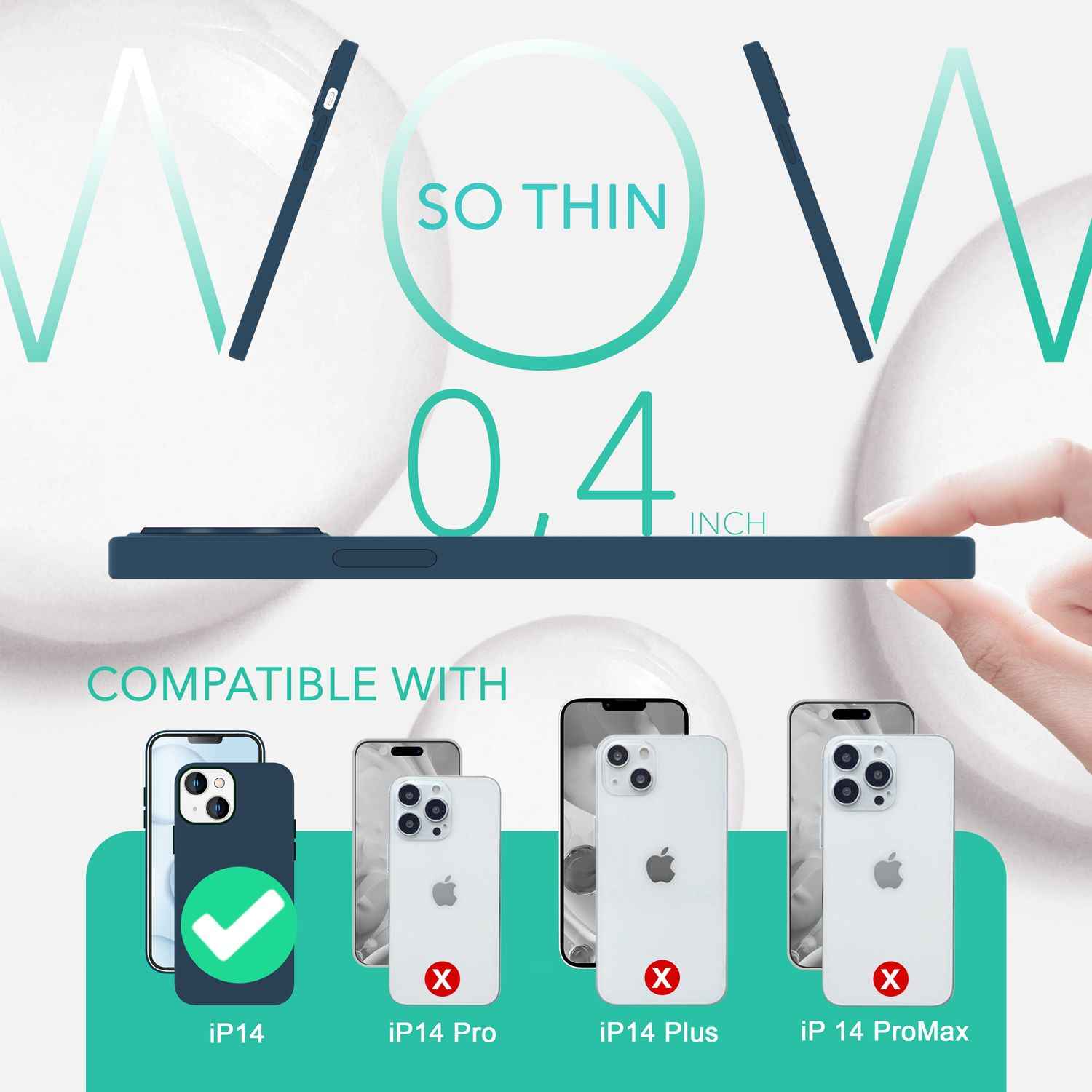 MagSafe Hülle mit 2x Schutz Glas für iPhone 14, Easy Clean Silikon Handy Cover