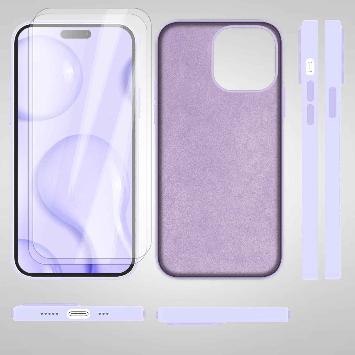 MagSafe Hülle mit 2x Schutz Glas für iPhone 14 Pro Max, Easy Clean Silikon Case