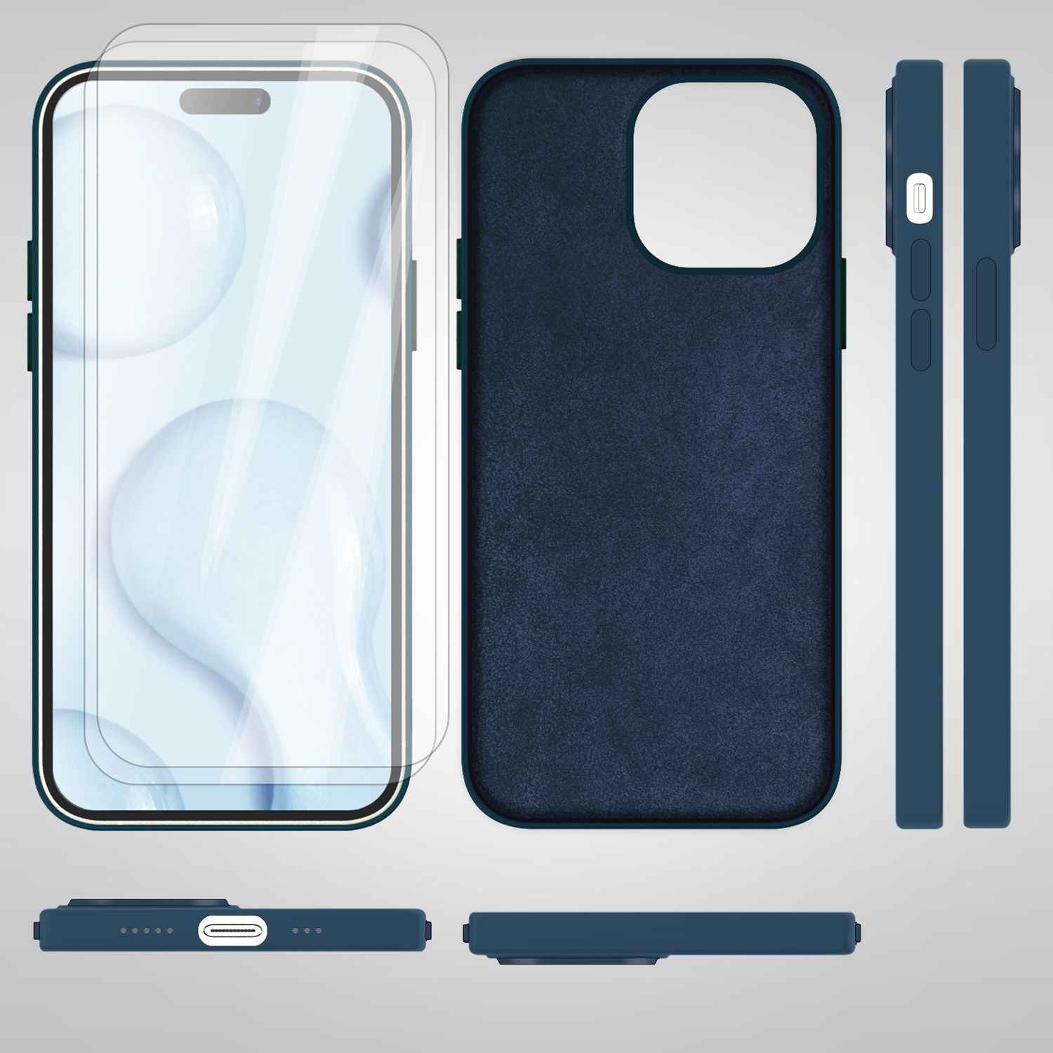 MagSafe Hülle mit 2x Schutz Glas für iPhone 14 Pro Max, Easy Clean Silikon Case