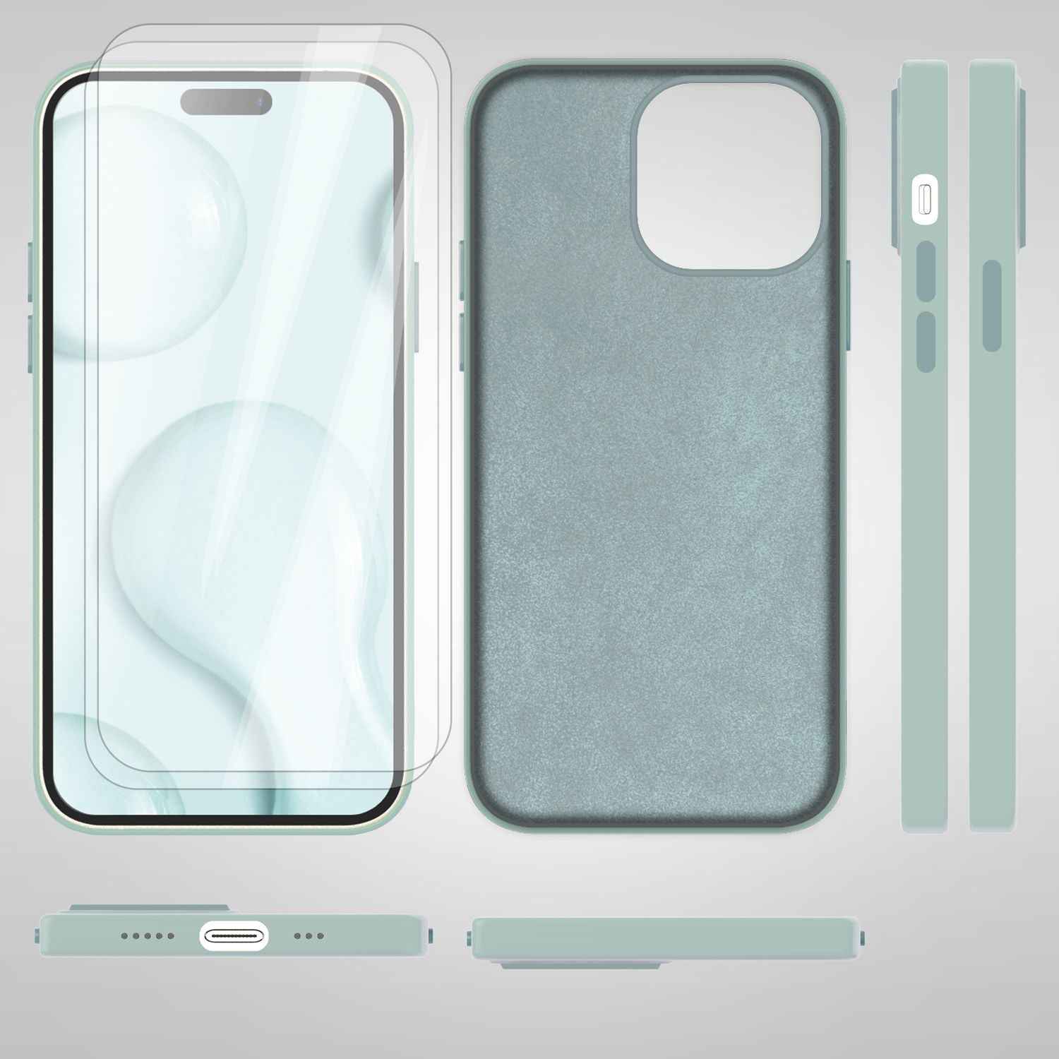 MagSafe Hülle mit 2x Schutz Glas für iPhone 14 Pro Max, Easy Clean Silikon Case