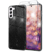 Glitzer Hybrid Hülle für Samsung Galaxy S23 Plus, 2x Displayschutz Glas