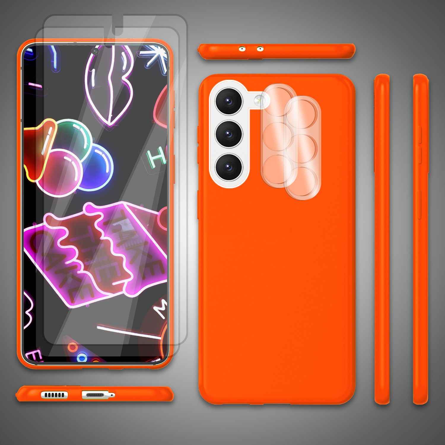 Neon Silikon Hülle für Samsung Galaxy S23 Plus, 2x Display/ Kameraschutz