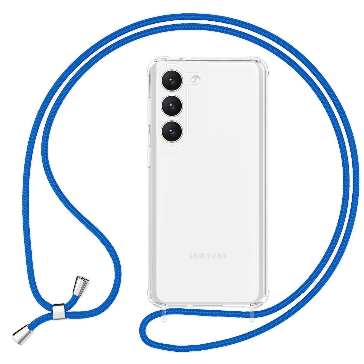 Klare Hybrid Hülle mit Kette zum Umhängen für Samsung Galaxy S23