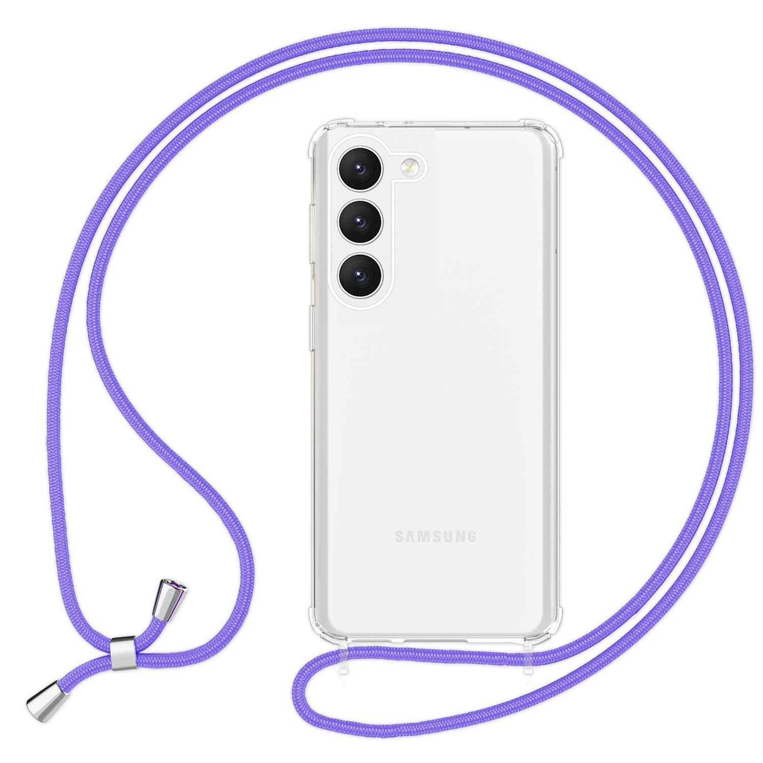 Klare Hülle mit Kette zum Umhängen für Samsung Galaxy S23 Plus