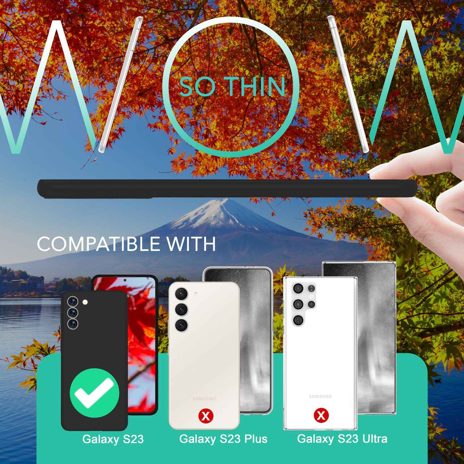 Matte Handy Hülle 0,3mm Dünn für Samsung Galaxy S23, 2x Displayschutz