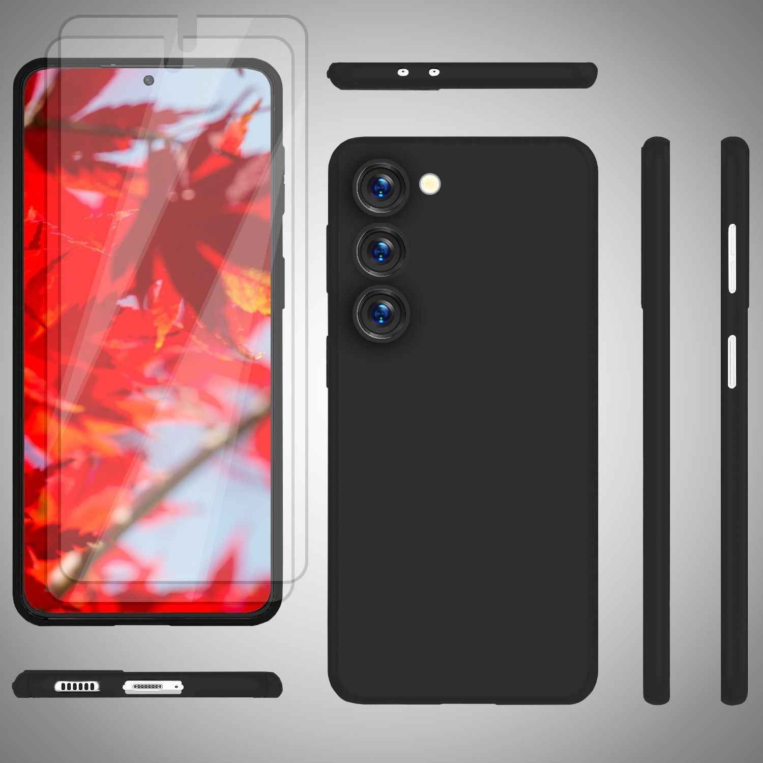 Matte Handy Hülle 0,3mm Dünn für Samsung Galaxy S23, 2x Displayschutz