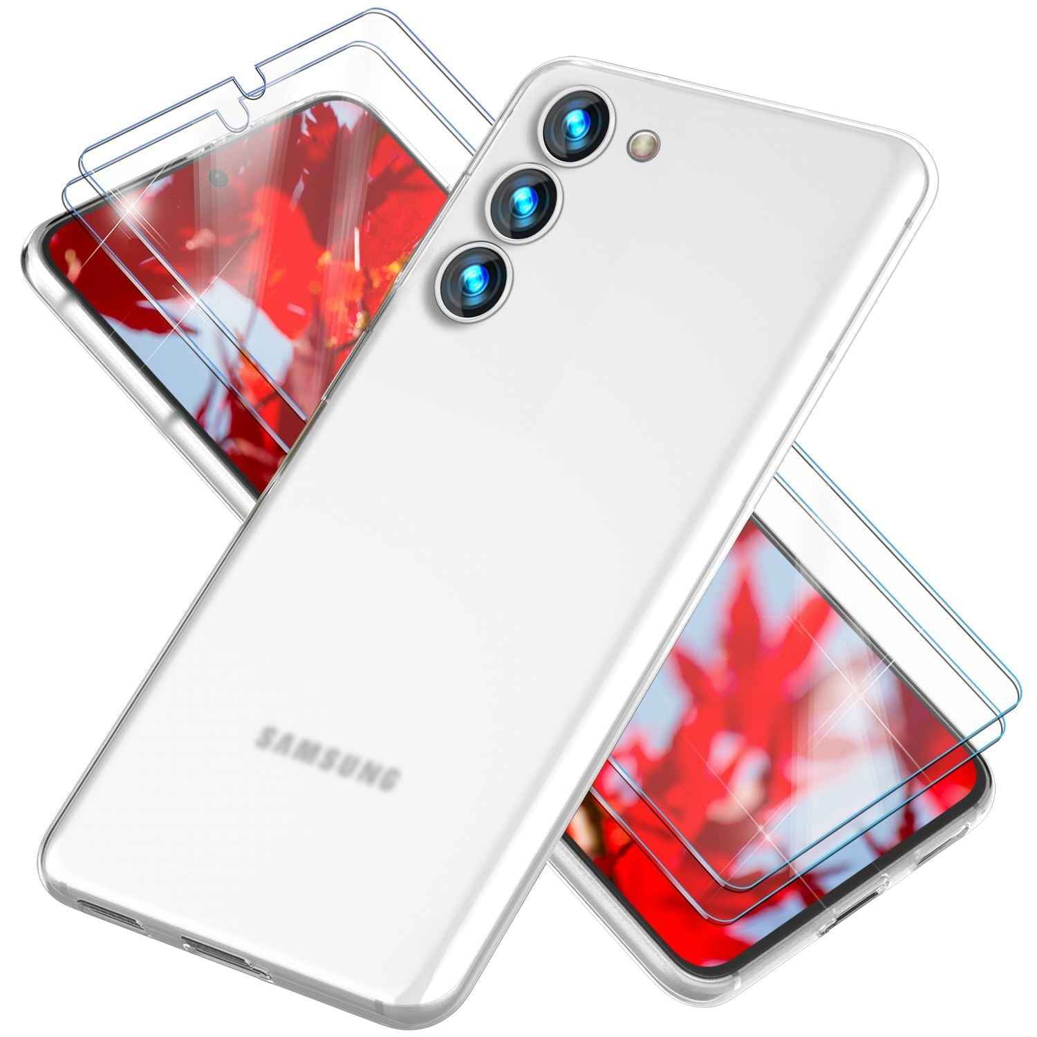 Matte Handy Hülle 0,3mm Dünn für Samsung Galaxy S23, 2x Displayschutz