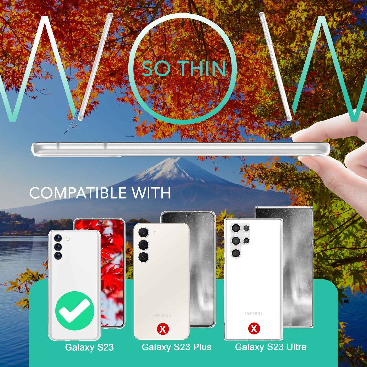 Matte Handy Hülle 0,3mm Dünn für Samsung Galaxy S23, 2x Displayschutz
