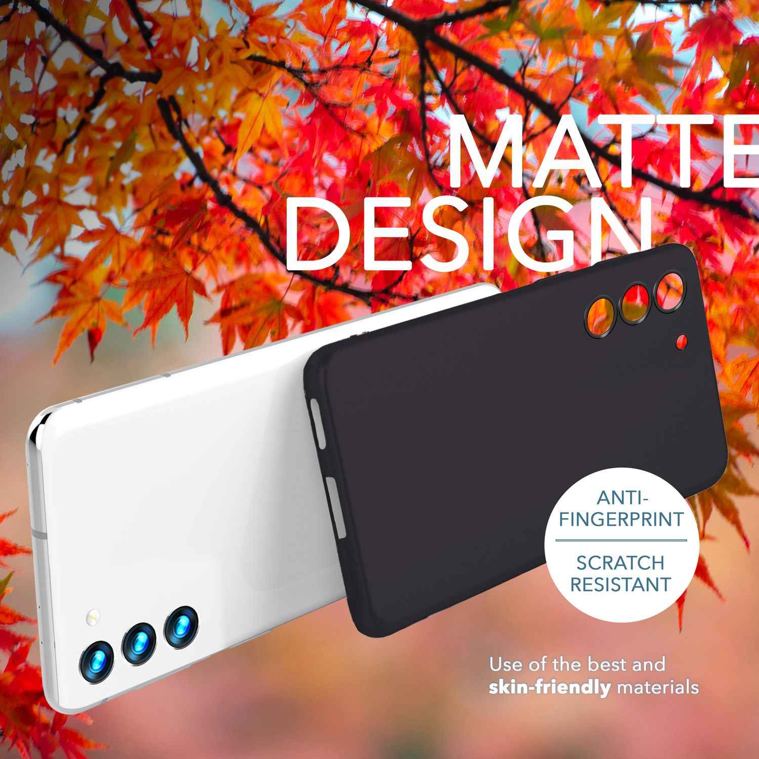 Handy Hülle Matt 0,3mm Dünn für Samsung Galaxy S23 Plus, 2x Displayglas