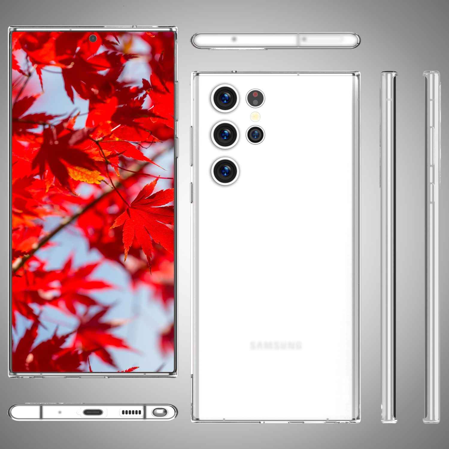 Handy Hülle 0,3mm Dünn für Samsung Galaxy S23 Ultra, 2x Displayschutz
