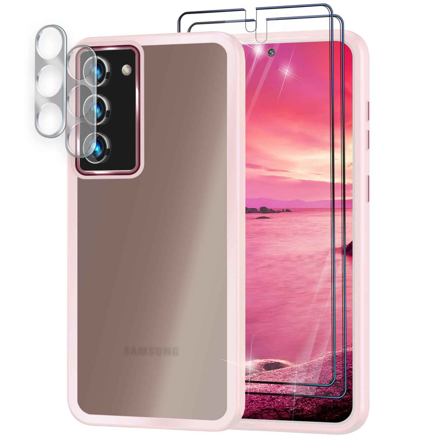 Hybrid Hülle für Samsung Galaxy S23 Plus, 2x Display- & Kameraschutz