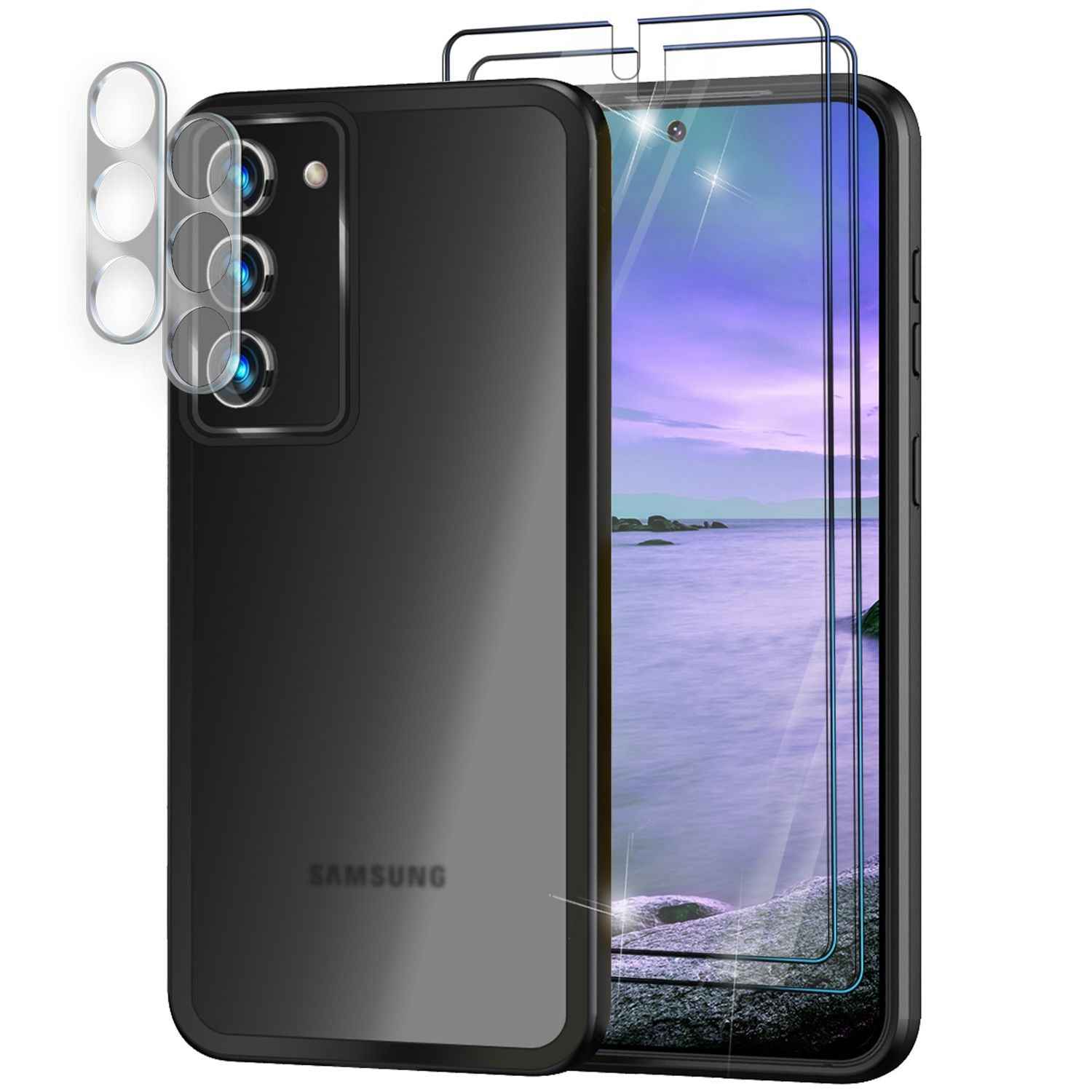 Hybrid Hülle für Samsung Galaxy S23 Plus, 2x Display- & Kameraschutz