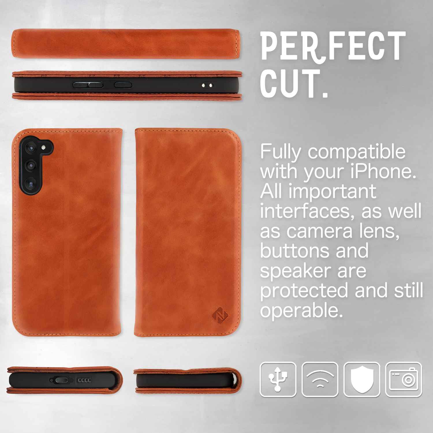 Flip-Case für Samsung Galaxy S23 Plus Echt Leder Handy Hülle 360 Grad Etui RFID