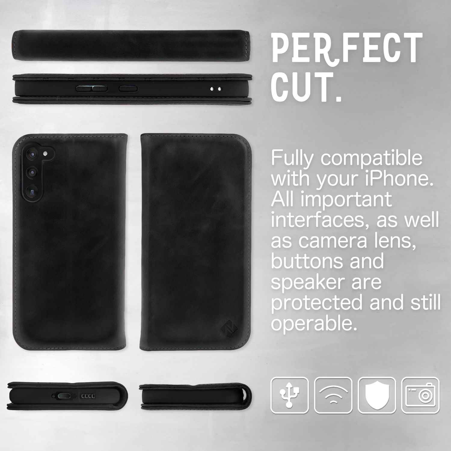 Flip-Case für Samsung Galaxy S23 Plus Echt Leder Handy Hülle 360 Grad Etui RFID