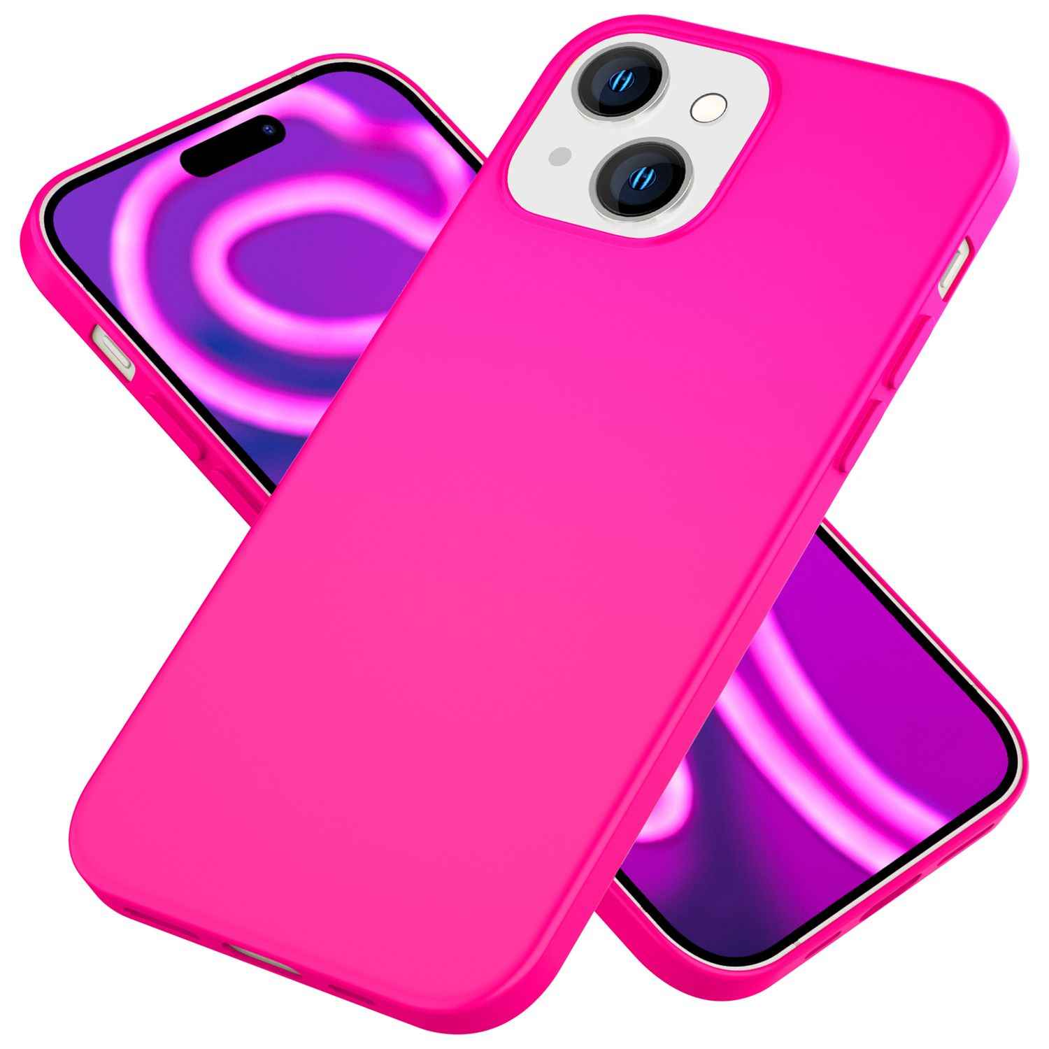 NALIA Neon Cover für iPhone 15 Hülle, Bunte Silikonhülle Intensive Farbe, Samtig Weich Gummierte Handyhülle, Soft Case