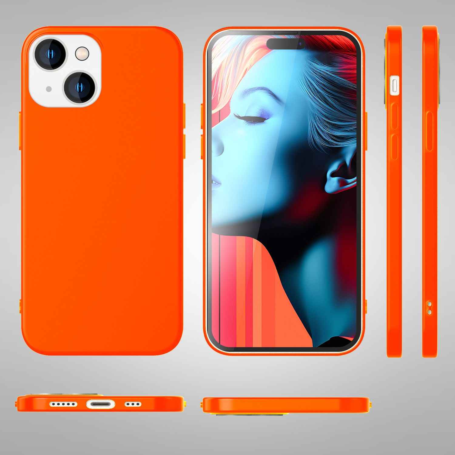 NALIA Neon Cover für iPhone 15 Hülle, Bunte Silikonhülle Intensive Farbe, Samtig Weich Gummierte Handyhülle, Soft Case