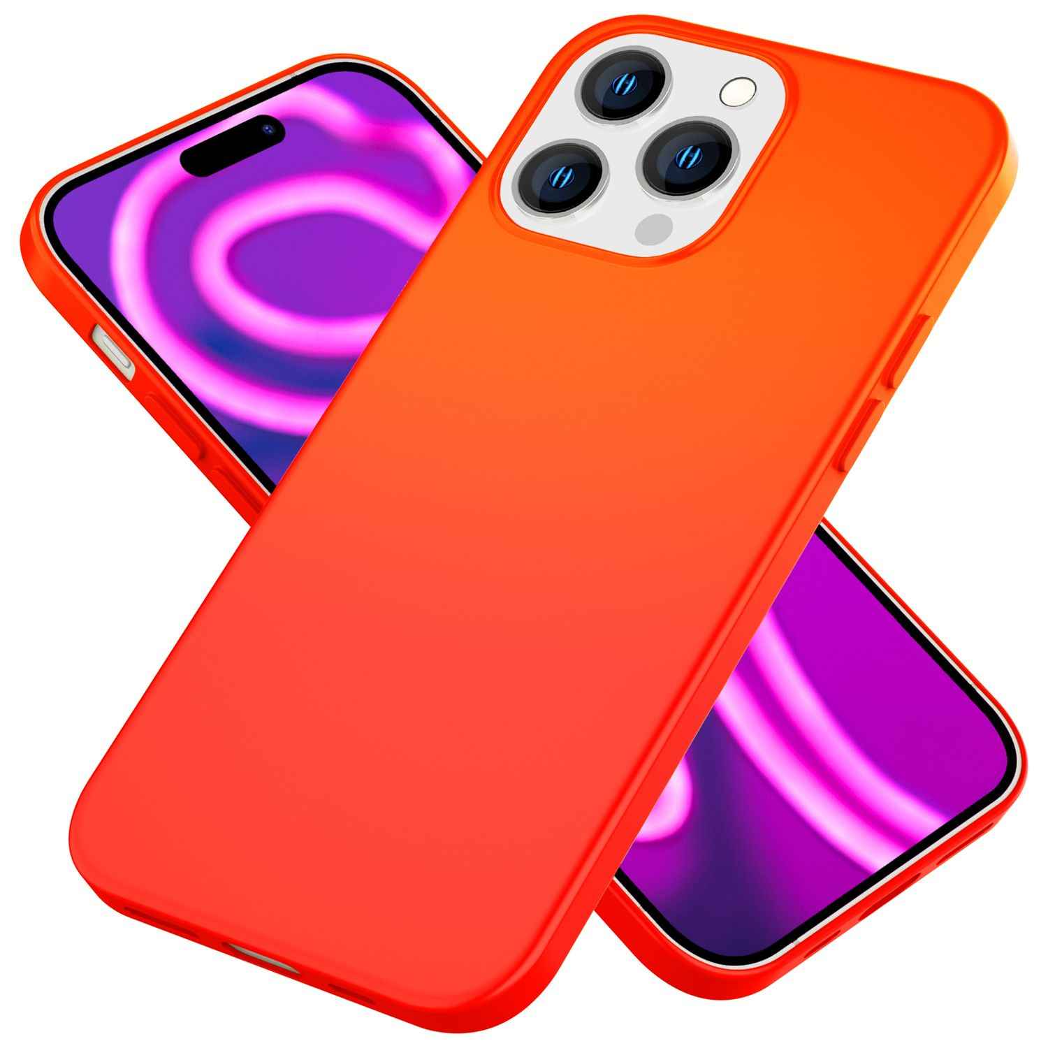 Hülle Neon für iPhone 15 Pro Max Silikon Schutzhülle Bunt Case Handyhülle Cover