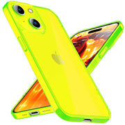 Hülle Neon Klar für iPhone 15 Bunt Leuchtend Silikon Handyhülle Slim Schutz Case