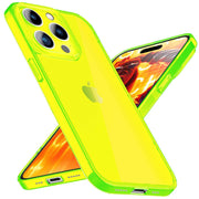Hülle Neon Klar für iPhone 15 Pro Bunt Leuchtend Silikon Handyhülle Schutz Cover