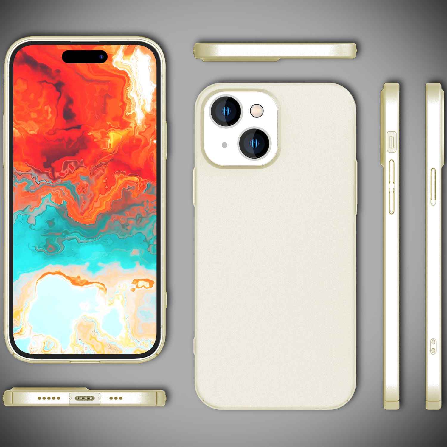 Dünne 0,5mm Hülle für iPhone 15 Hard Case Matt Ultra Slim Handyhülle Schutzhülle