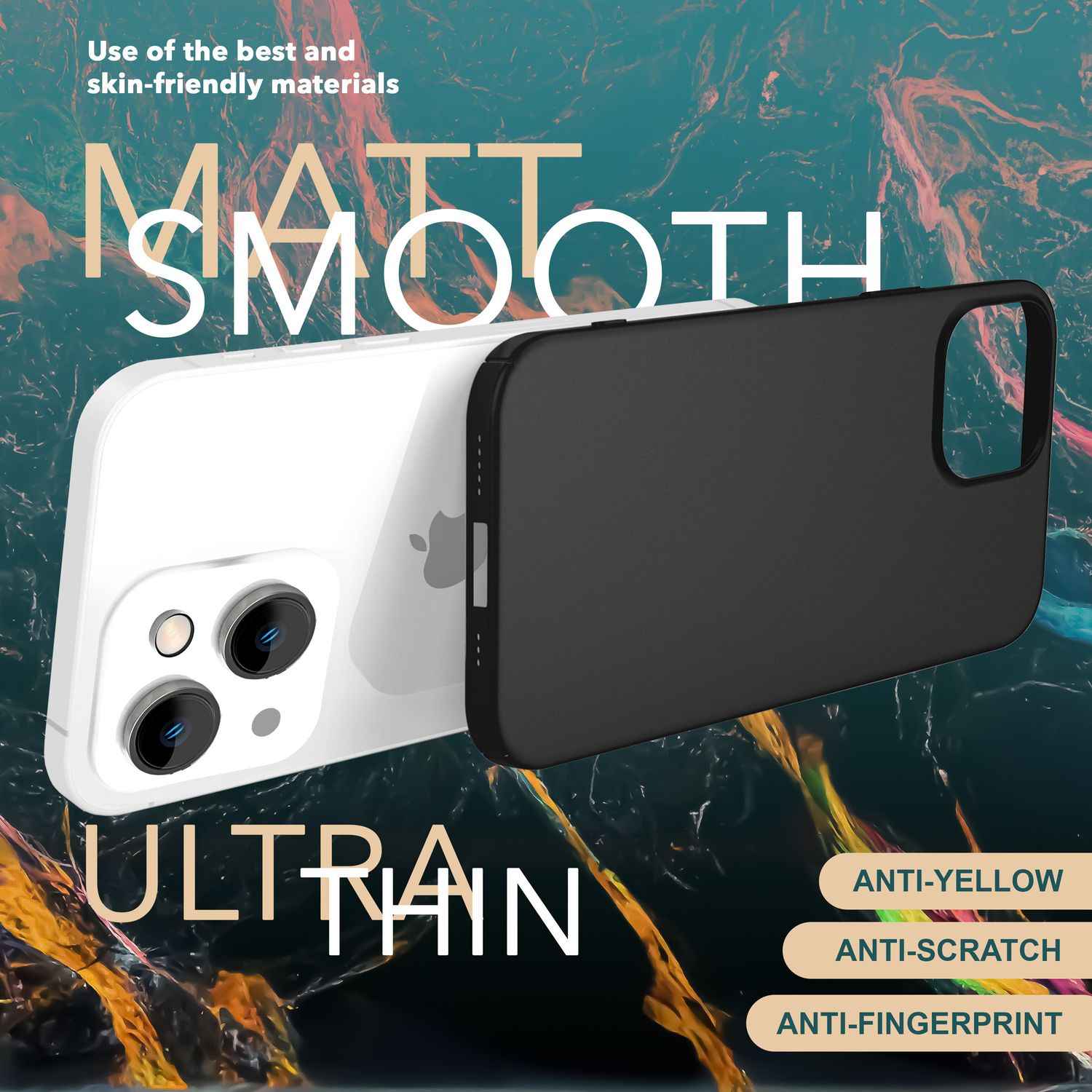 Dünne 0,5mm Hülle für iPhone 15 Plus Hard Case Ultra Slim Handyhülle Schutzhülle