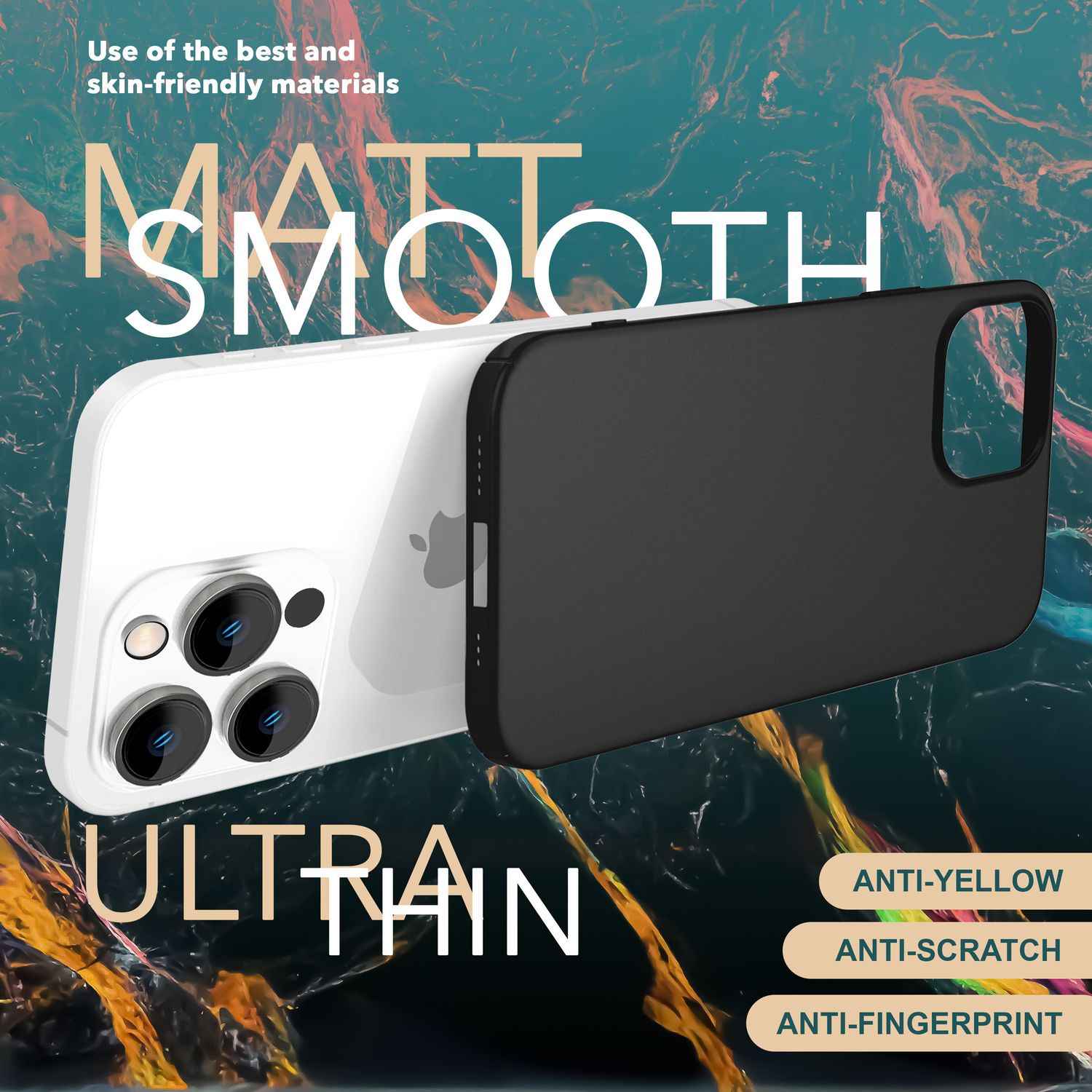Dünne 0,5mm Hülle für iPhone 15 Pro Hard Case Ultra Slim Handyhülle Schutzhülle