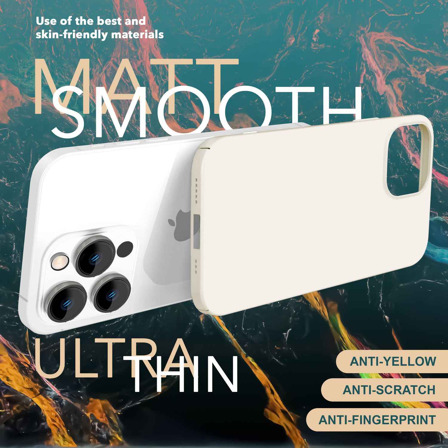 Dünne 0,5mm Hülle für iPhone 15 Pro Hard Case Ultra Slim Handyhülle Schutzhülle