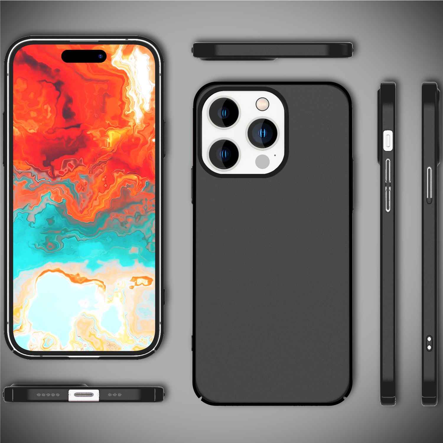 Dünne 0,5mm Hülle für iPhone 15 Pro Hard Case Ultra Slim Handyhülle Schutzhülle