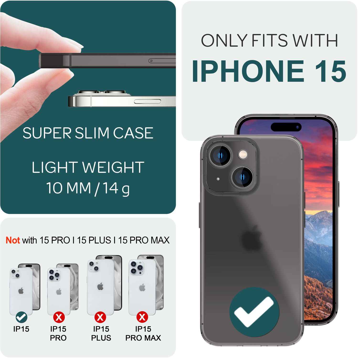 Ultra Dünne 0,3mm Hülle für iPhone 15 Matt Slim Case Handyhülle Hart Schutzhülle