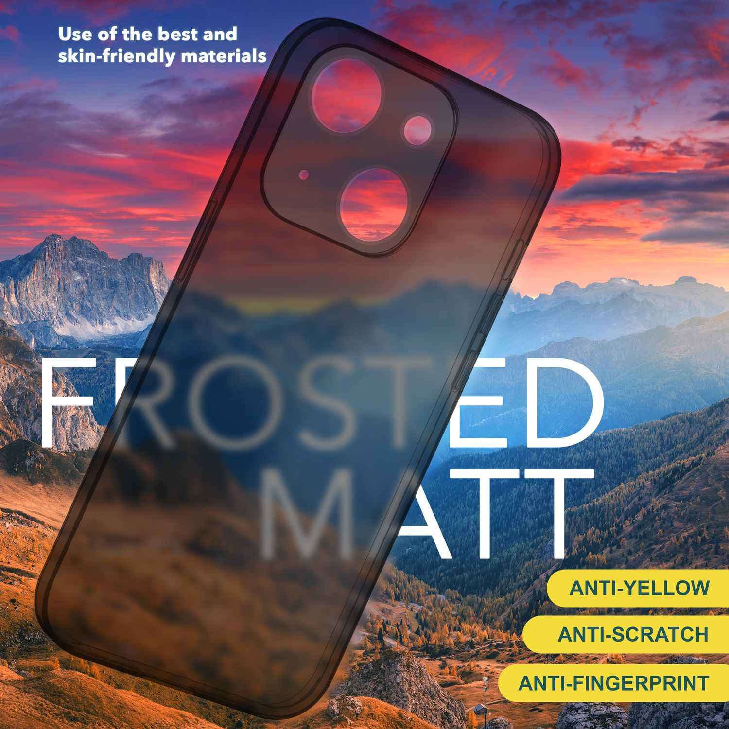 Ultra Dünne 0,3mm Hülle für iPhone 15 Plus Matt Slim Case Handyhülle Schutzhülle