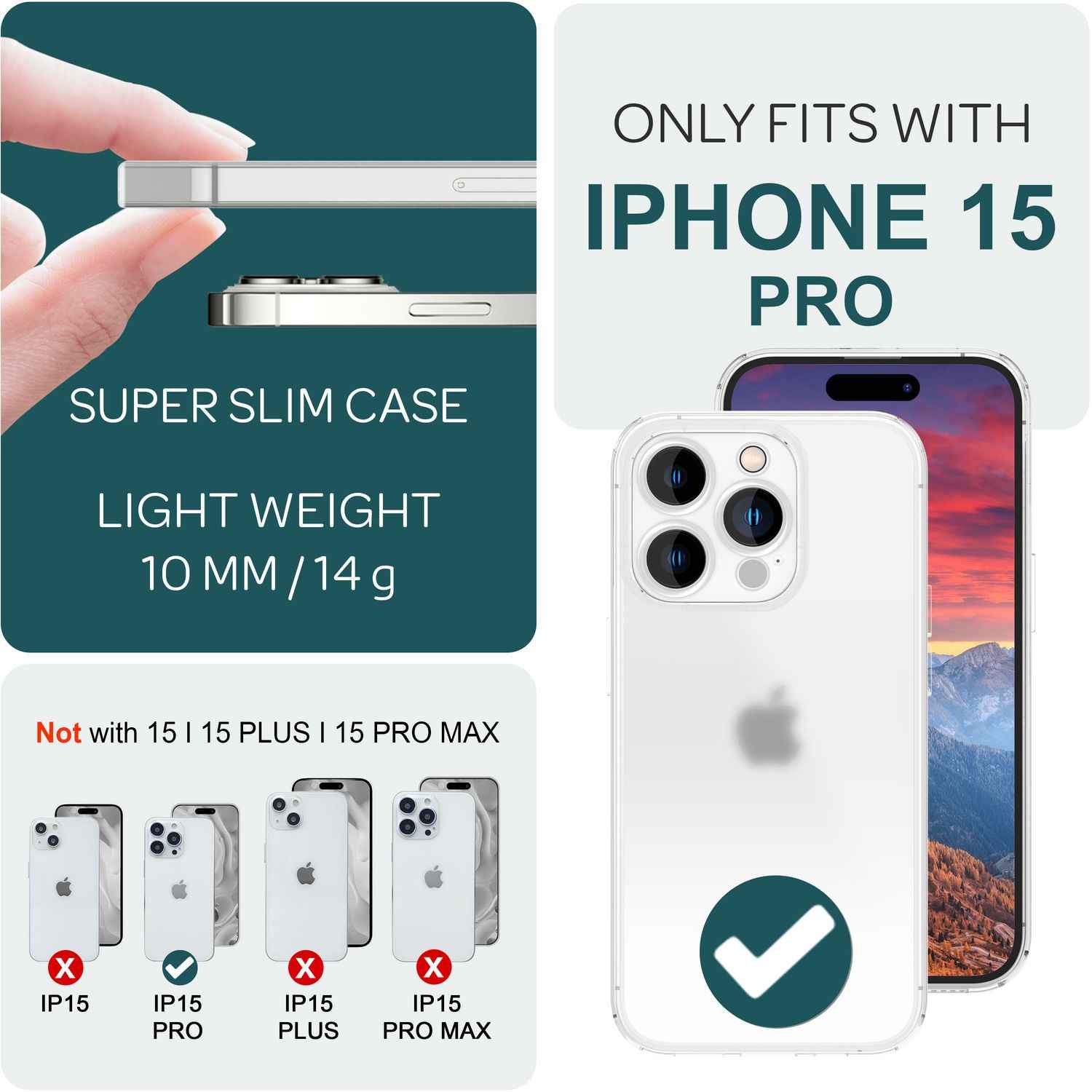 Ultra Dünne 0,3mm Hülle für iPhone 15 Pro Matt Slim Case Handyhülle Schutzhülle