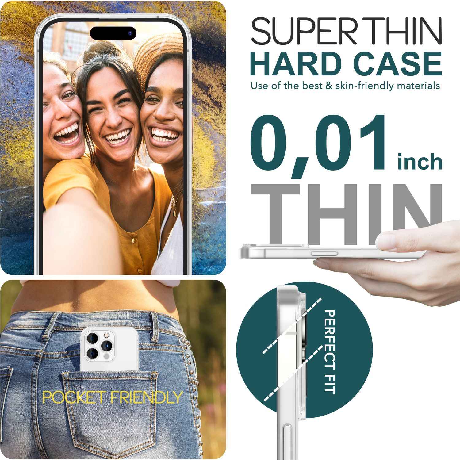 Ultra Dünne 0,3mm Hülle für iPhone 15 Pro Matt Slim Case Handyhülle Schutzhülle