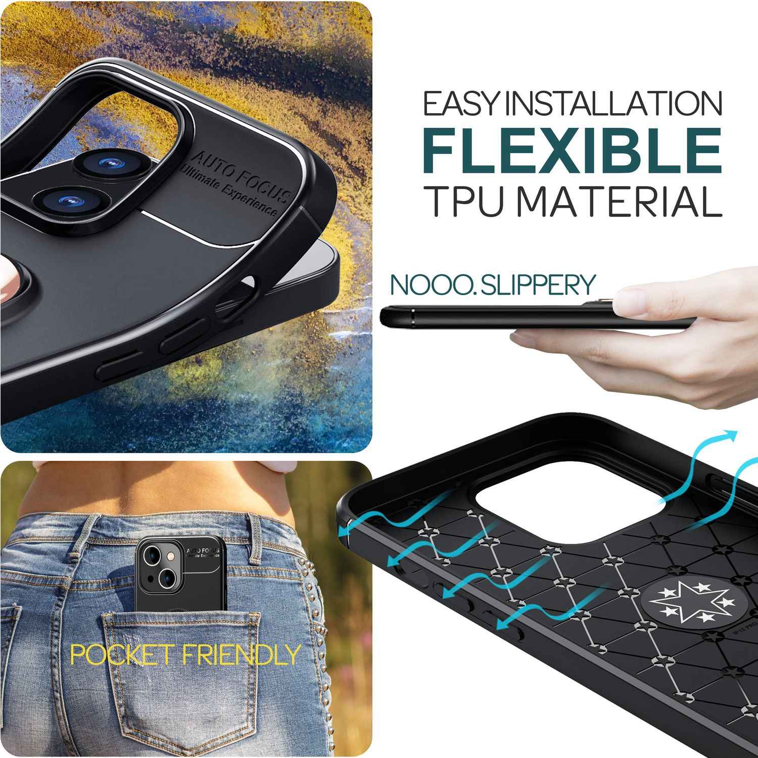 Hülle mit Ring für iPhone 15 Plus Silikon Handyhülle Case Schutz Cover Ringhülle