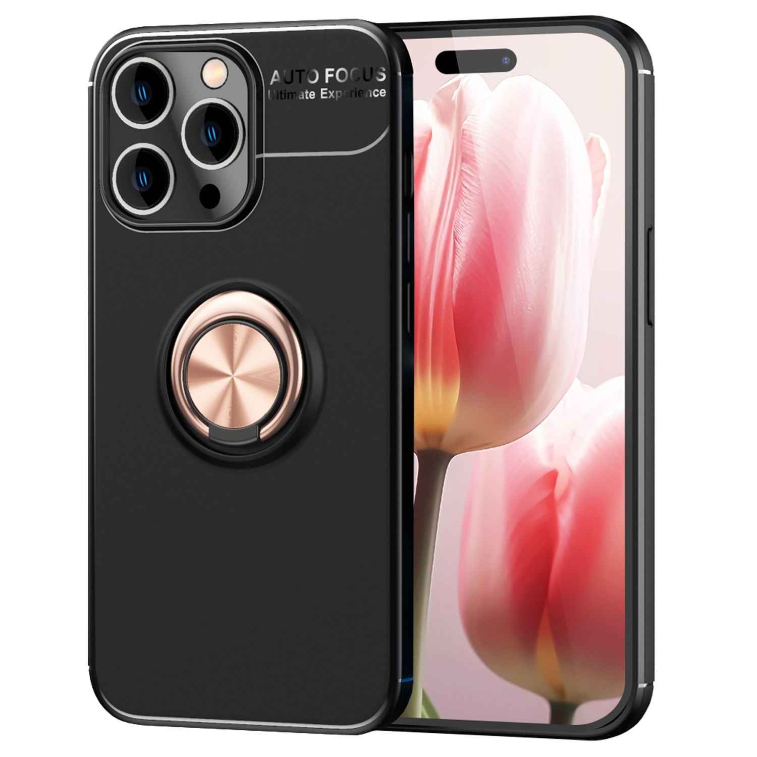 Hülle mit Ring für iPhone 15 Pro Silikon Handyhülle Case Schutz Cover Ringhülle