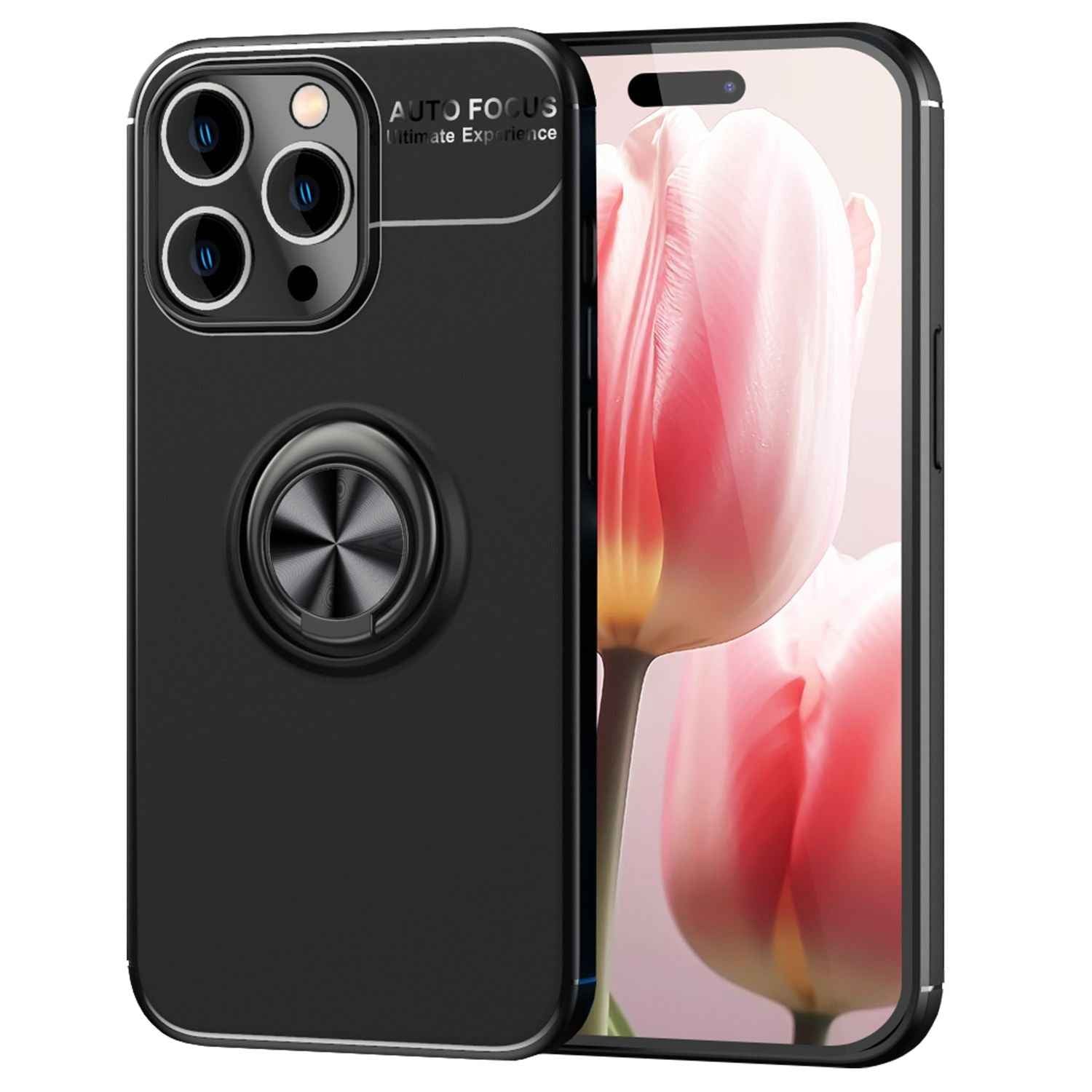 Hülle mit Ring für iPhone 15 Pro Silikon Handyhülle Case Schutz Cover Ringhülle