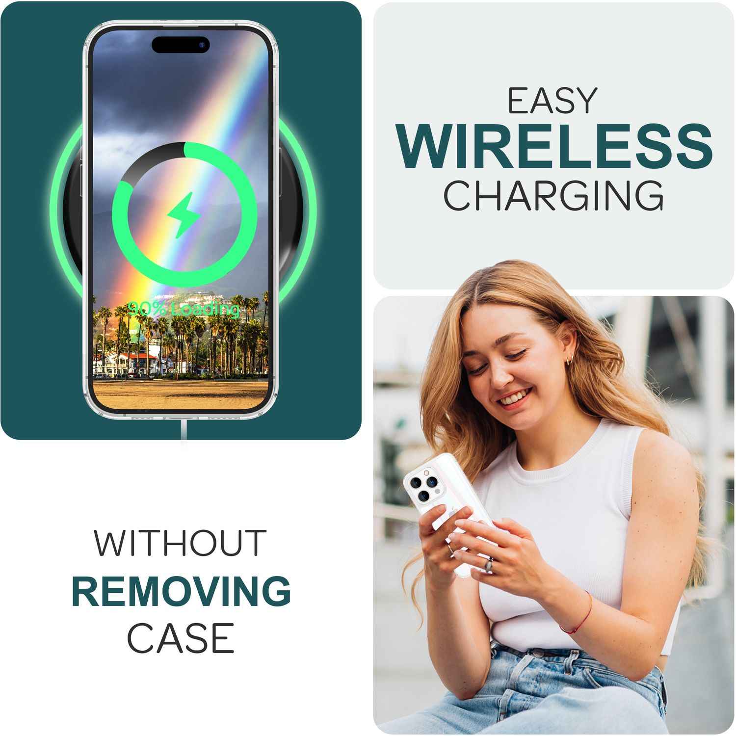 Hülle aus Glas für iPhone 15 Pro Max Regenbogen Handyhülle Klar Hard Case Schutz