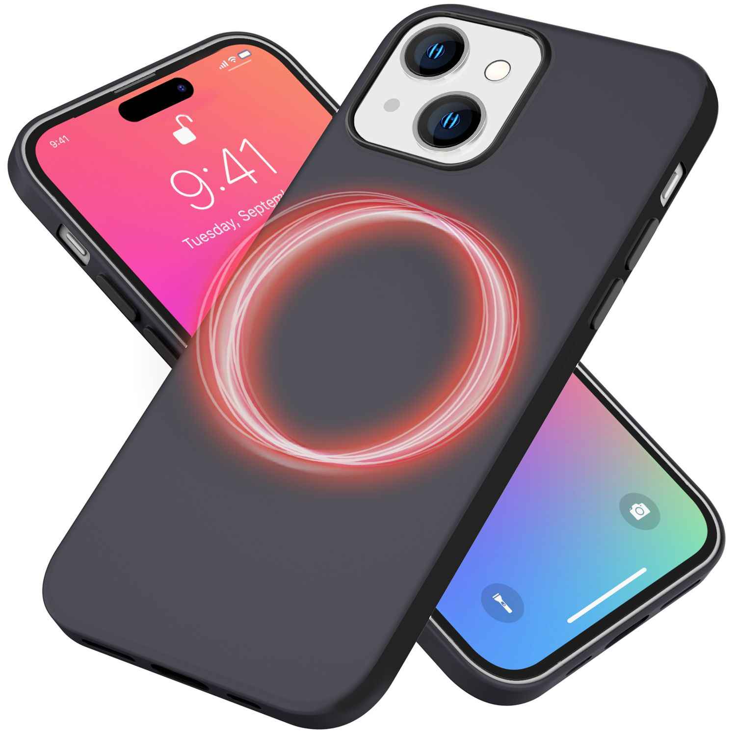 MagSafe Hülle für iPhone 15 Plus Liquid Silikon Schutz Handyhülle Magnet Case