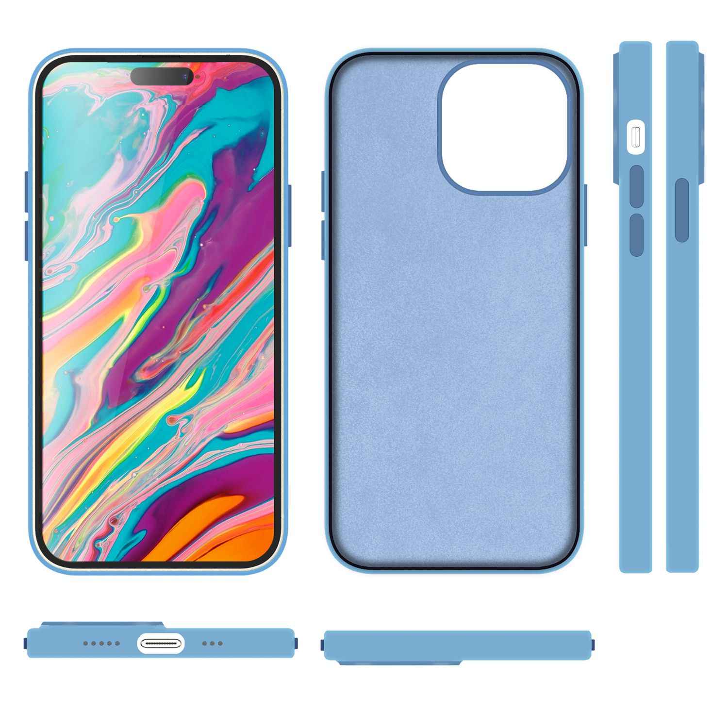 MagSafe Hülle für iPhone 15 Plus Liquid Silikon Schutz Handyhülle Magnet Case