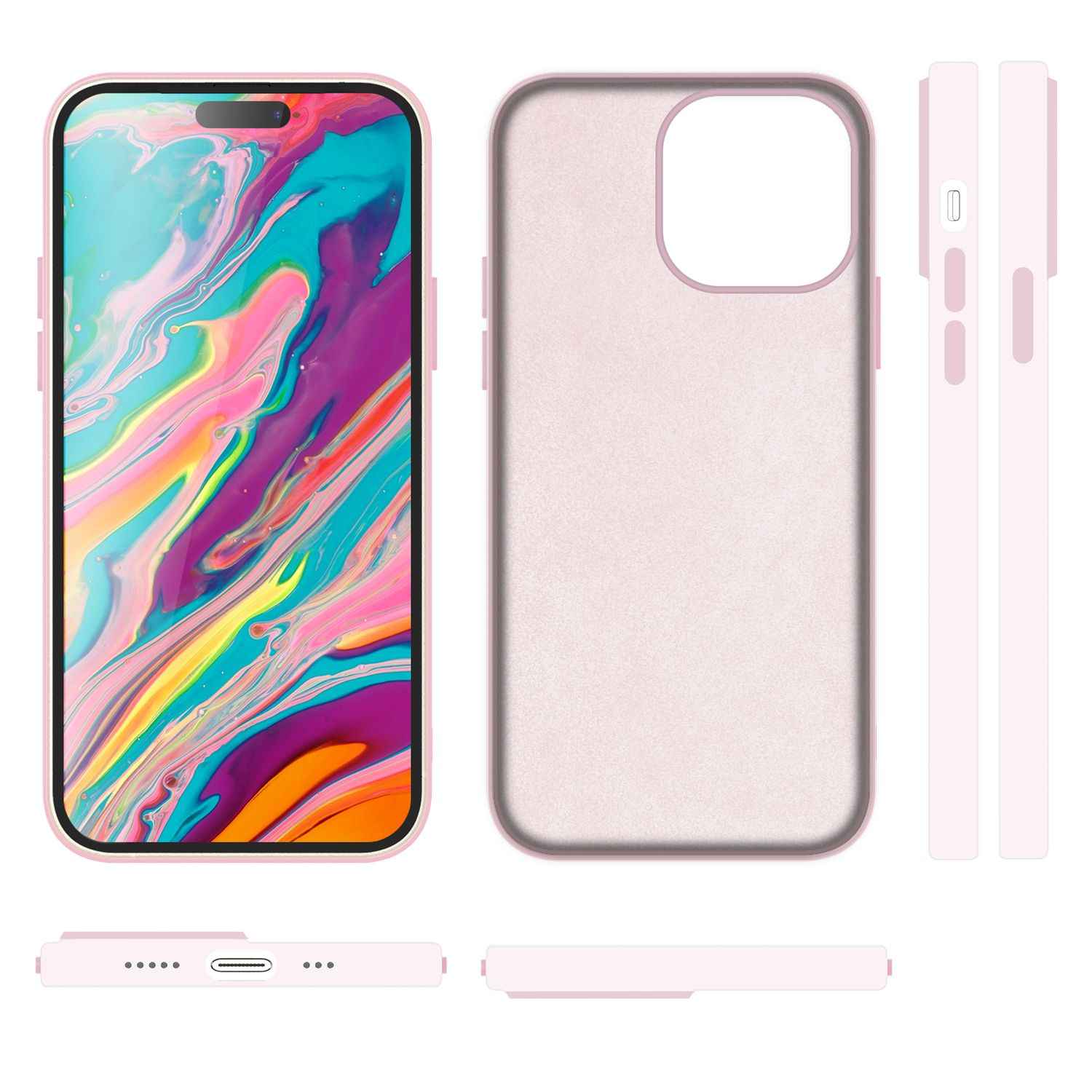 MagSafe Hülle für iPhone 15 Plus Liquid Silikon Schutz Handyhülle Magnet Case