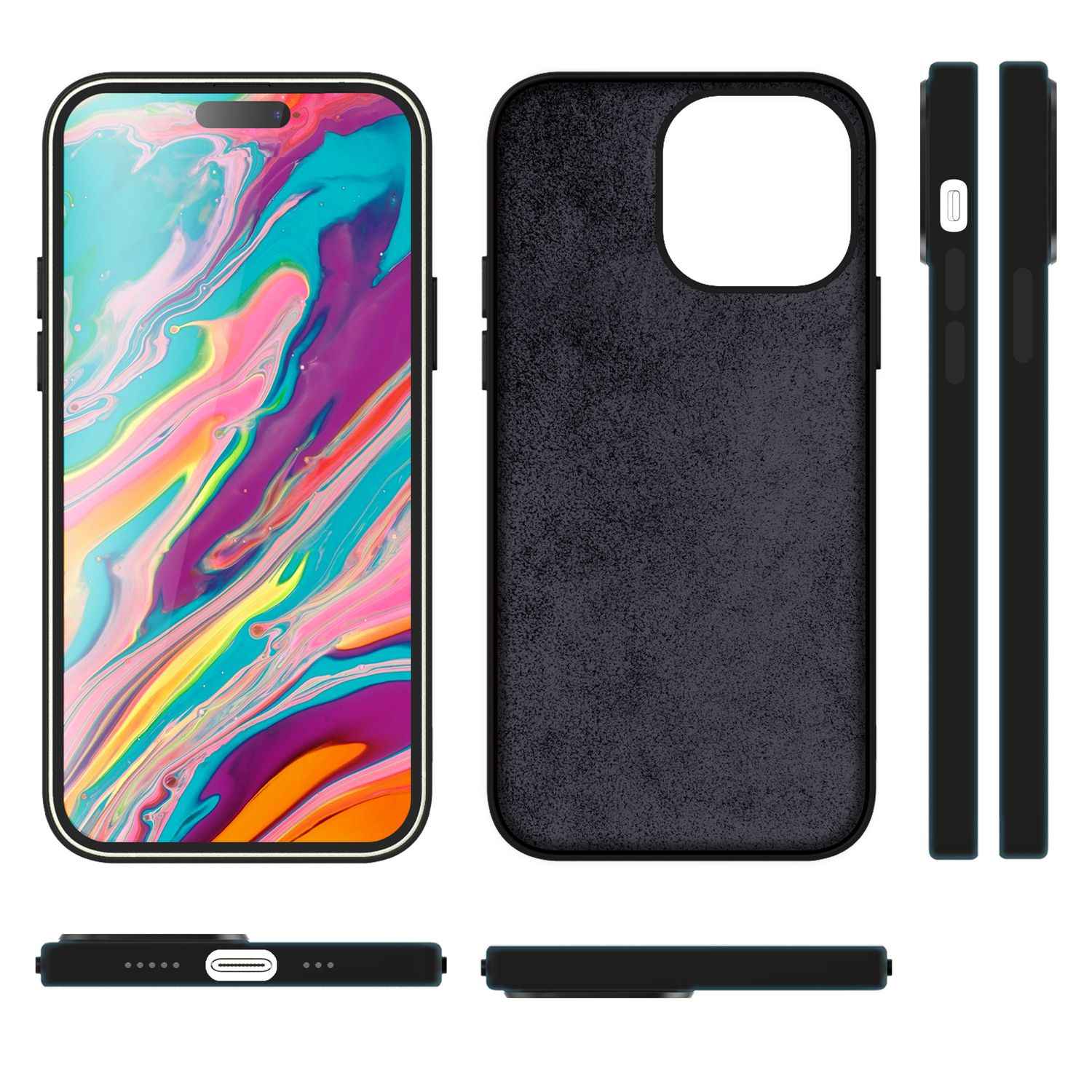 MagSafe Hülle für iPhone 15 Plus Liquid Silikon Schutz Handyhülle Magnet Case