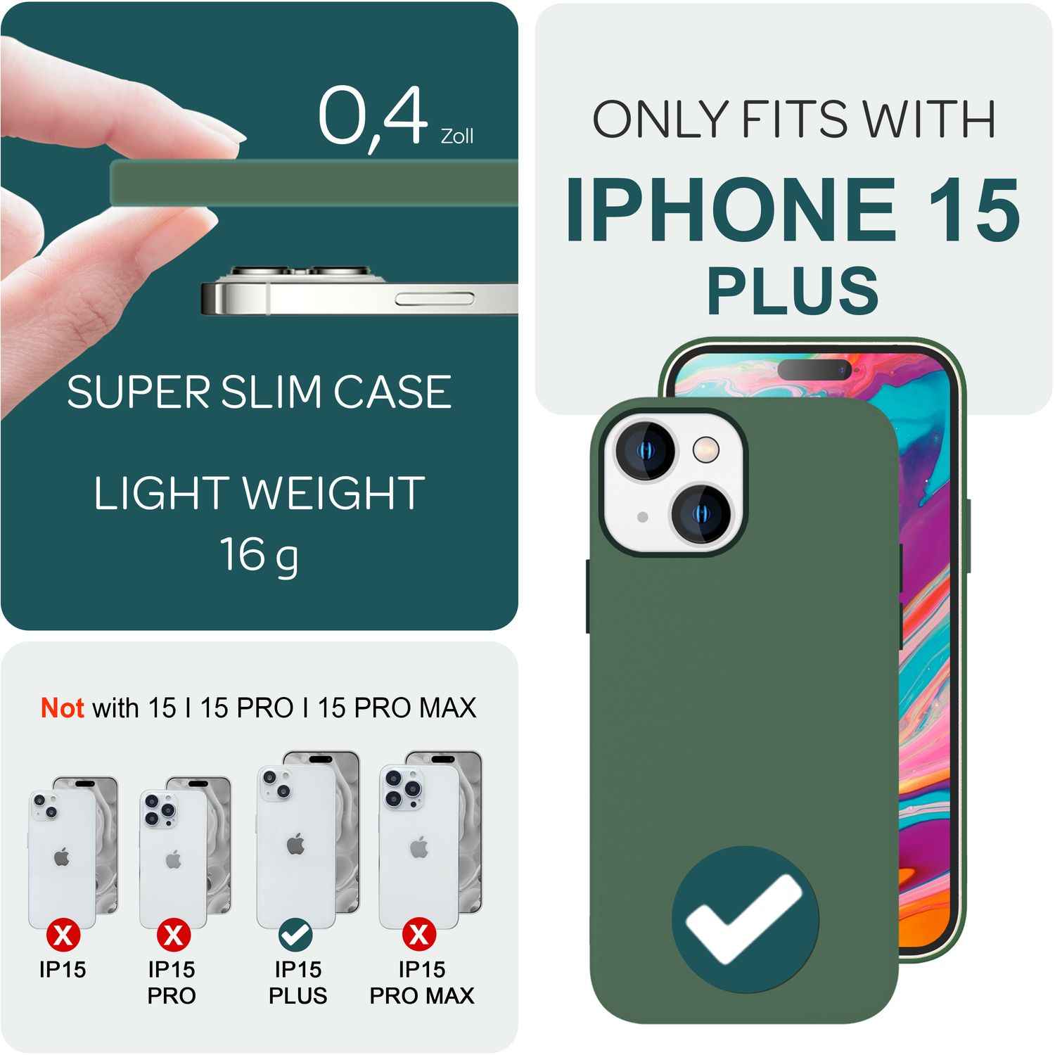 MagSafe Hülle für iPhone 15 Plus Liquid Silikon Schutz Handyhülle Magnet Case