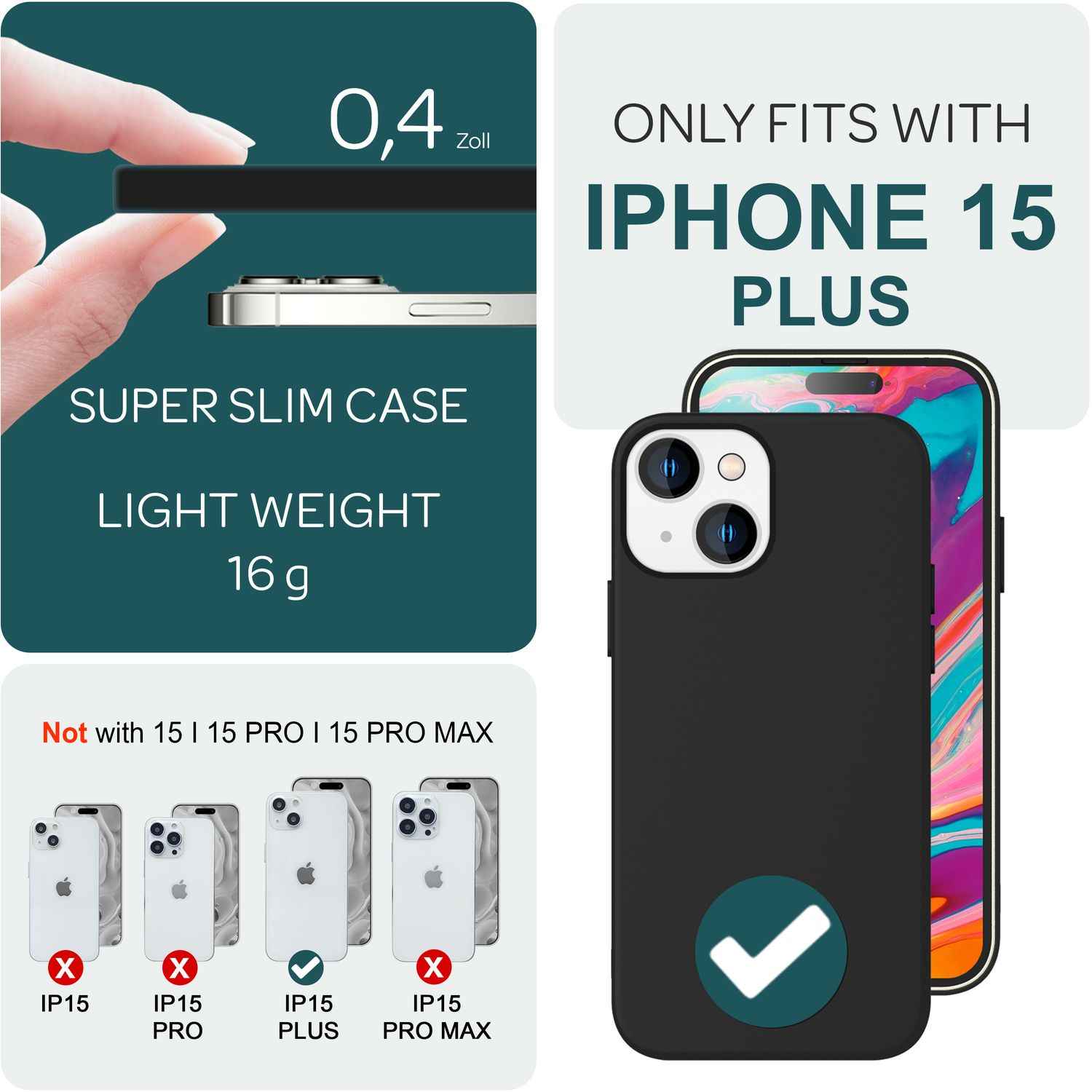 MagSafe Hülle für iPhone 15 Plus Liquid Silikon Schutz Handyhülle Magnet Case