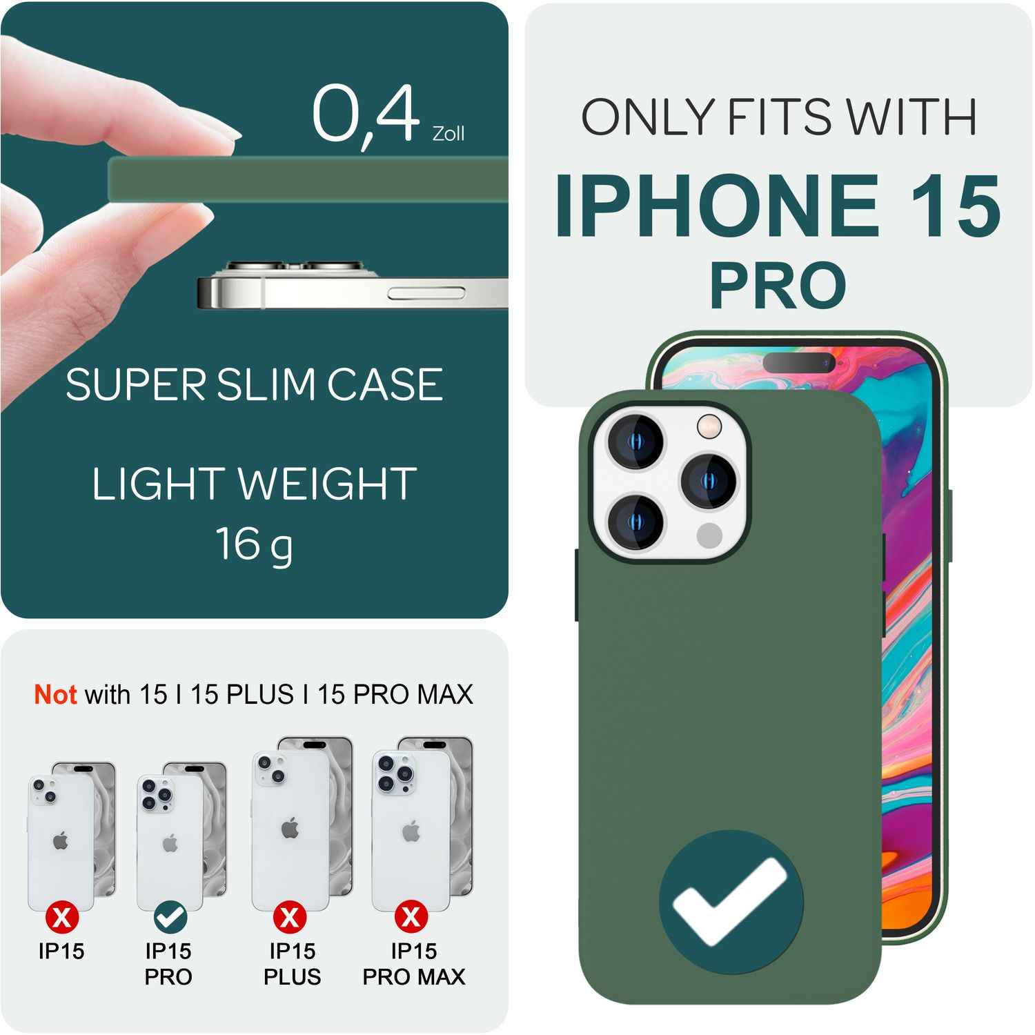 MagSafe Hülle für iPhone 15 Pro Liquid Silikon Handyhülle Magnet Cover Schutz