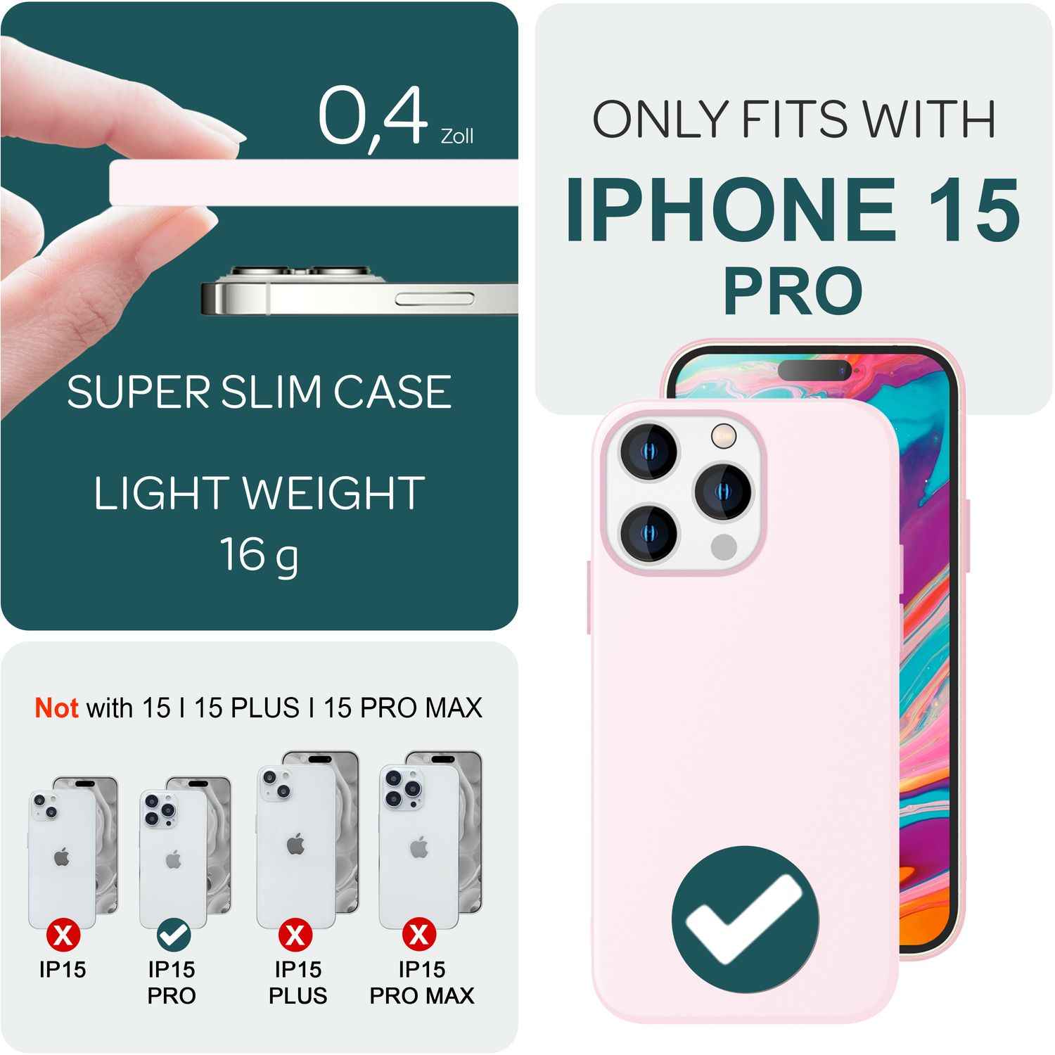 MagSafe Hülle für iPhone 15 Pro Liquid Silikon Handyhülle Magnet Cover Schutz