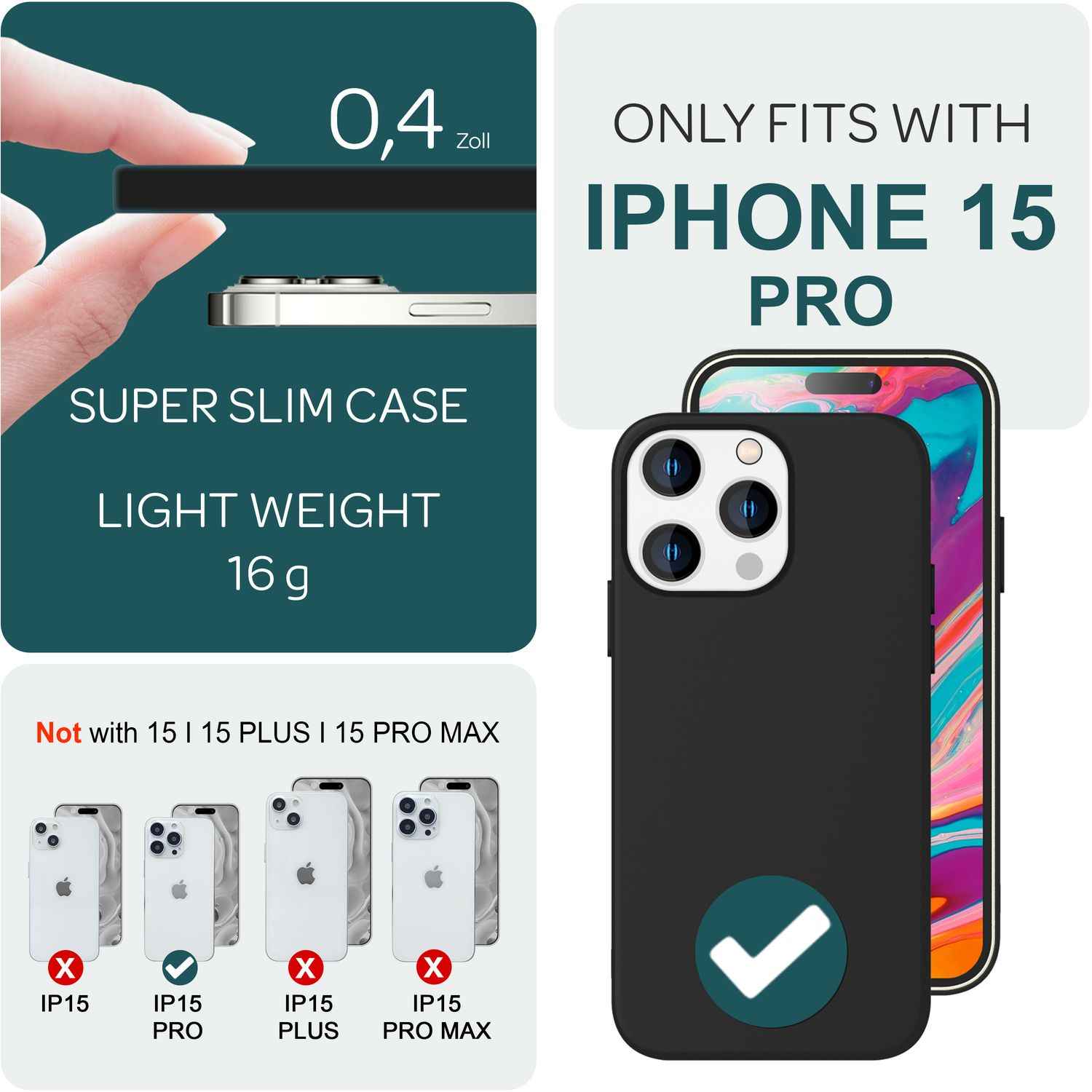 MagSafe Hülle für iPhone 15 Pro Liquid Silikon Handyhülle Magnet Cover Schutz