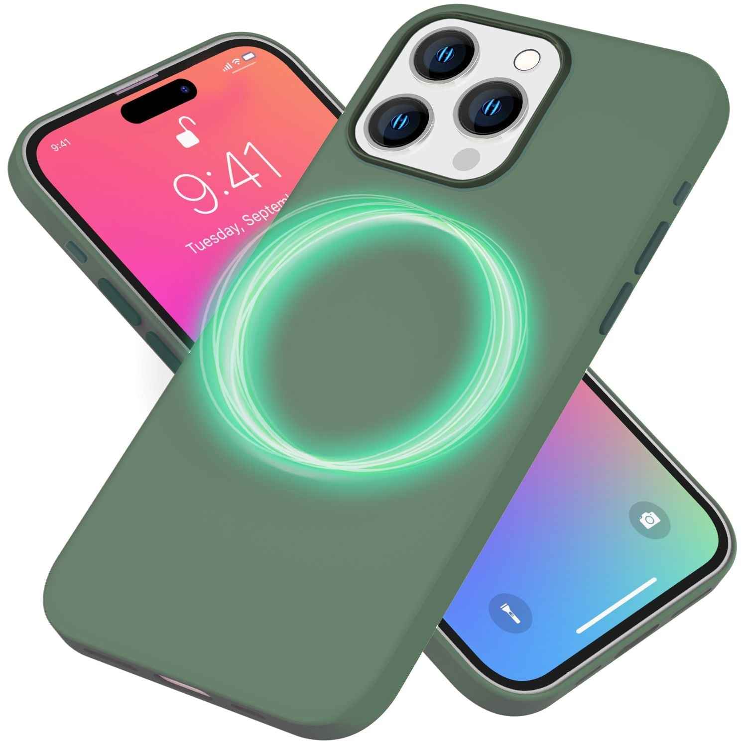 MagSafe Hülle für iPhone 15 Pro Liquid Silikon Handyhülle Magnet Cover Schutz