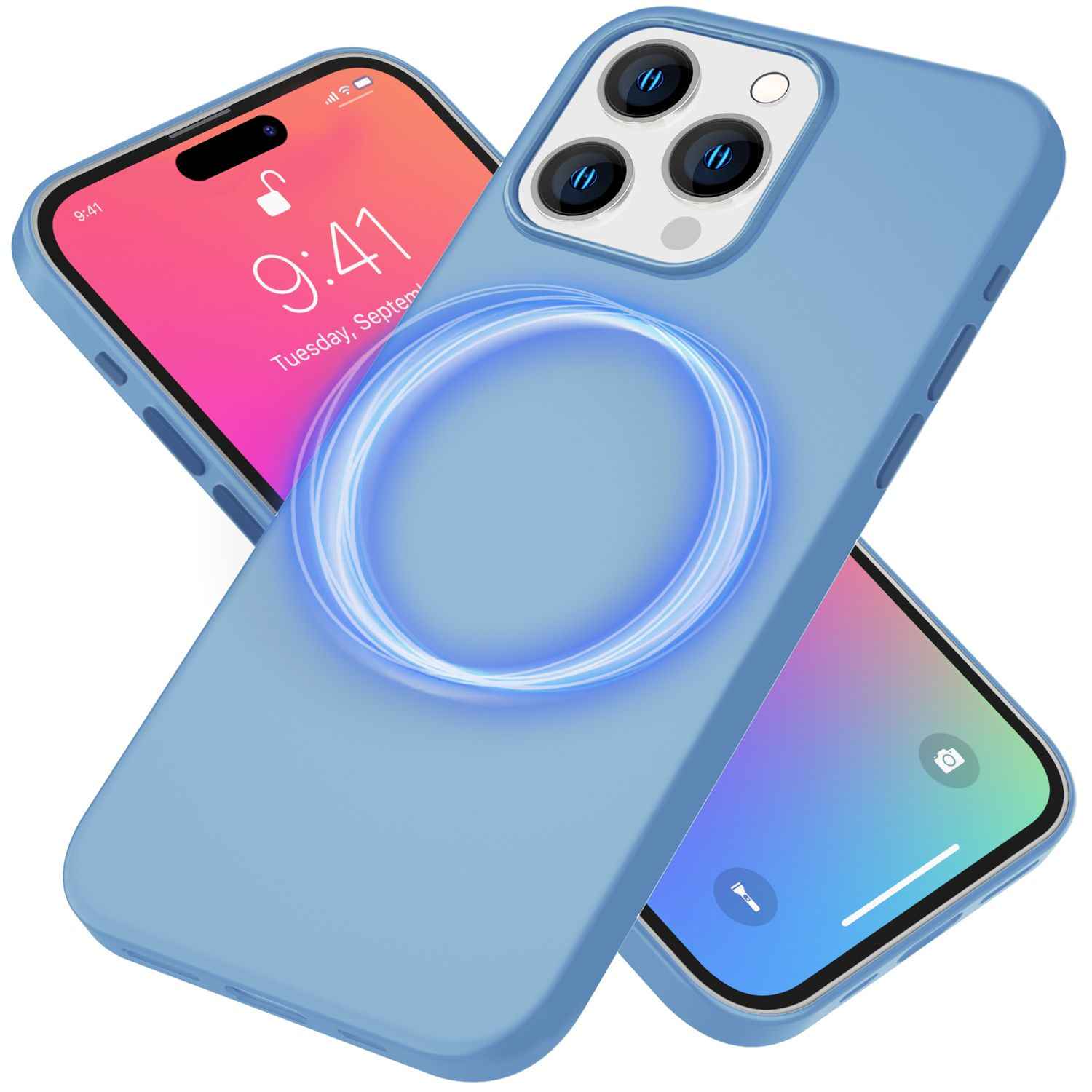 MagSafe Hülle für iPhone 15 Pro Liquid Silikon Handyhülle Magnet Cover Schutz