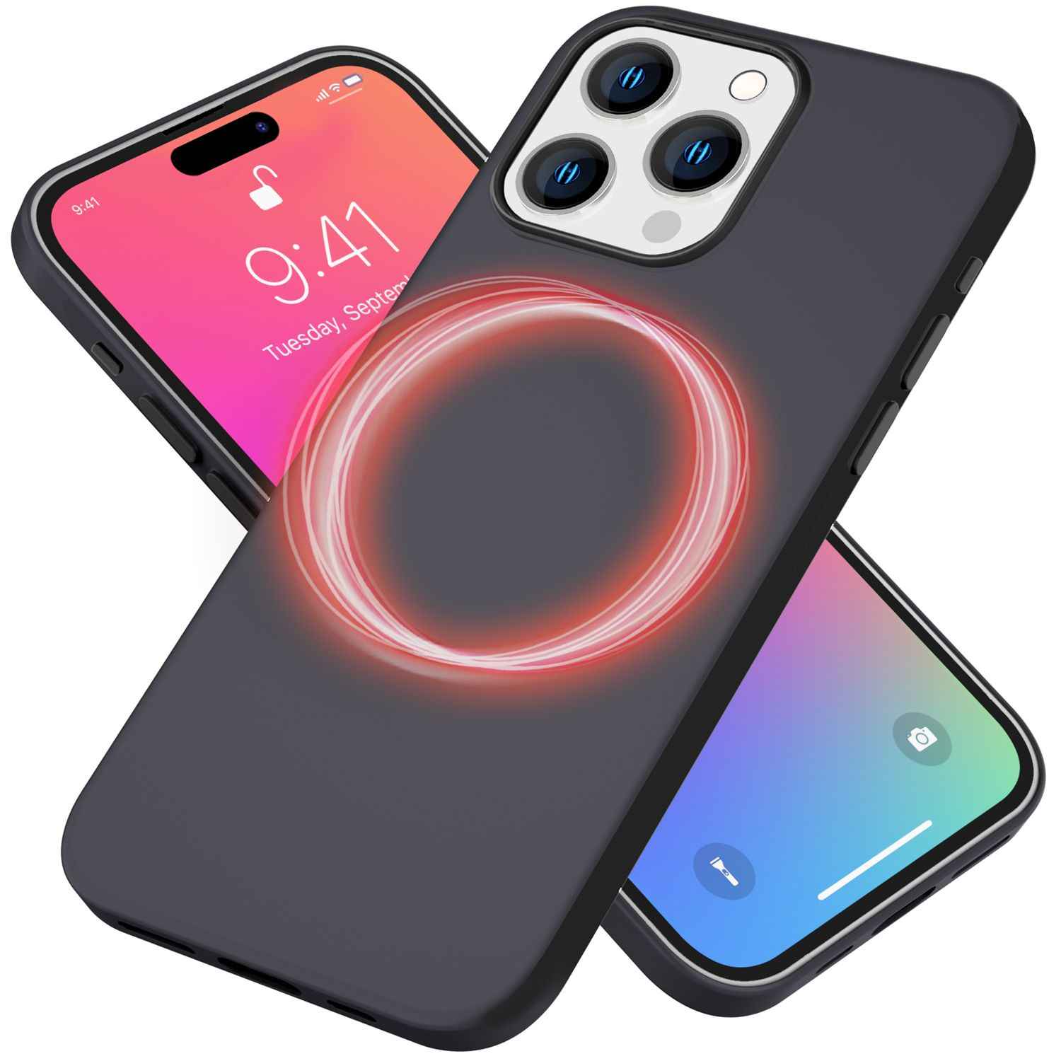 MagSafe Hülle für iPhone 15 Pro Liquid Silikon Handyhülle Magnet Cover Schutz