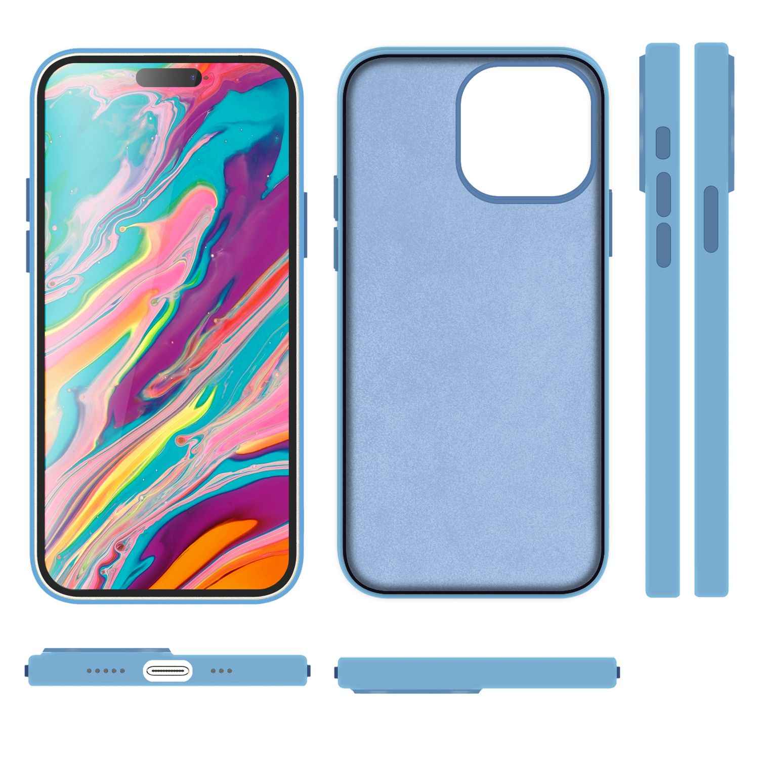 MagSafe Hülle für iPhone 15 Pro Liquid Silikon Handyhülle Magnet Cover Schutz
